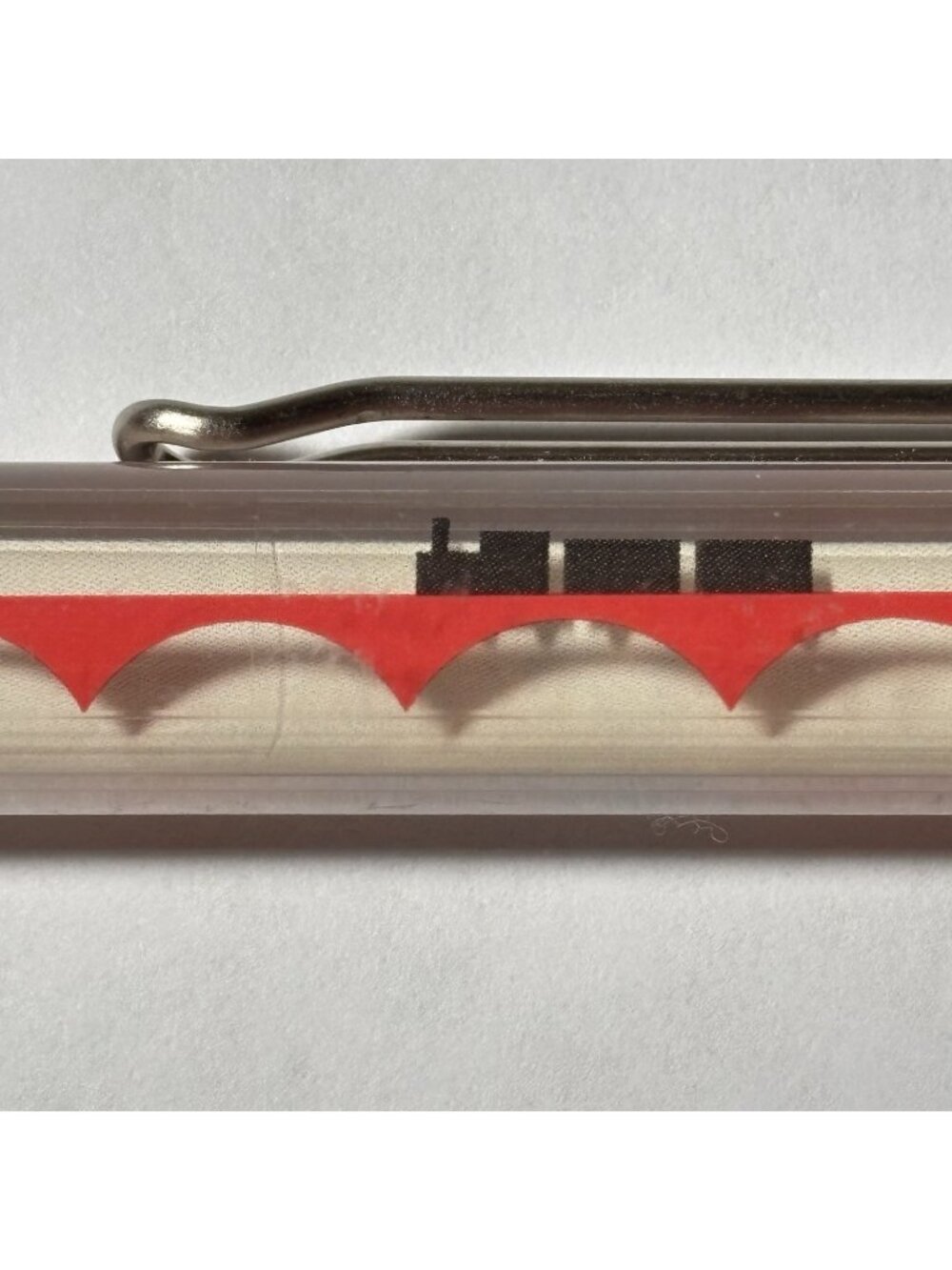 Japan Railway Floaty Pen JR Train Moves Railroad Red Bridge Advertising Promo